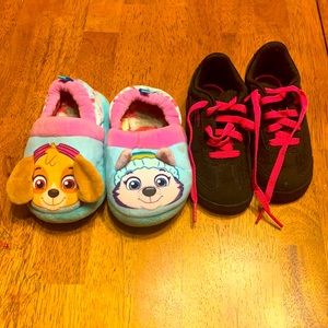 2 pairs of toddler shoes.